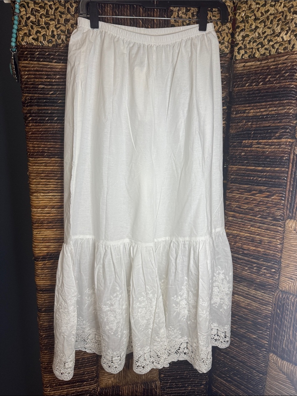 White Tiered Bloomers with Embroidered Hem